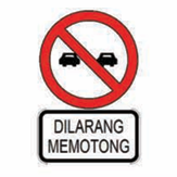 DILARANG MEMOTONG

Isyarat ini menandakan kawasan semua kenderaan tidak dibenarkan memotong sama sekali.

