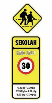 KANAK-KANAK MELINTAS DAN ZON SEKOLAH

Isyarat bagi kawasan yang sering terdapat murid sekolah melintas.