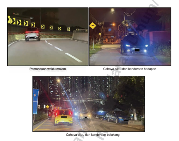 PEMANDUAN PADA WAKTU MALAM

Kebanyakan jalan luar bandar tidak mempunyai lampu jalan sebagaimana di bandar. Pemanduan pada waktu malam memerlukan pemerhatian yang lebih kerana faktor pencahayaan dan batas kebolehnampakan. Kebanyakan jalan luar bandar tidak mempunyai lampu jalan sebagaimana di bandar. Sebagai langkah keselamatan, pastikan perkara-perkara berikut diberi perhatian agar tahap kebolehnampakan berada pada tahap semaksimum mungkin: